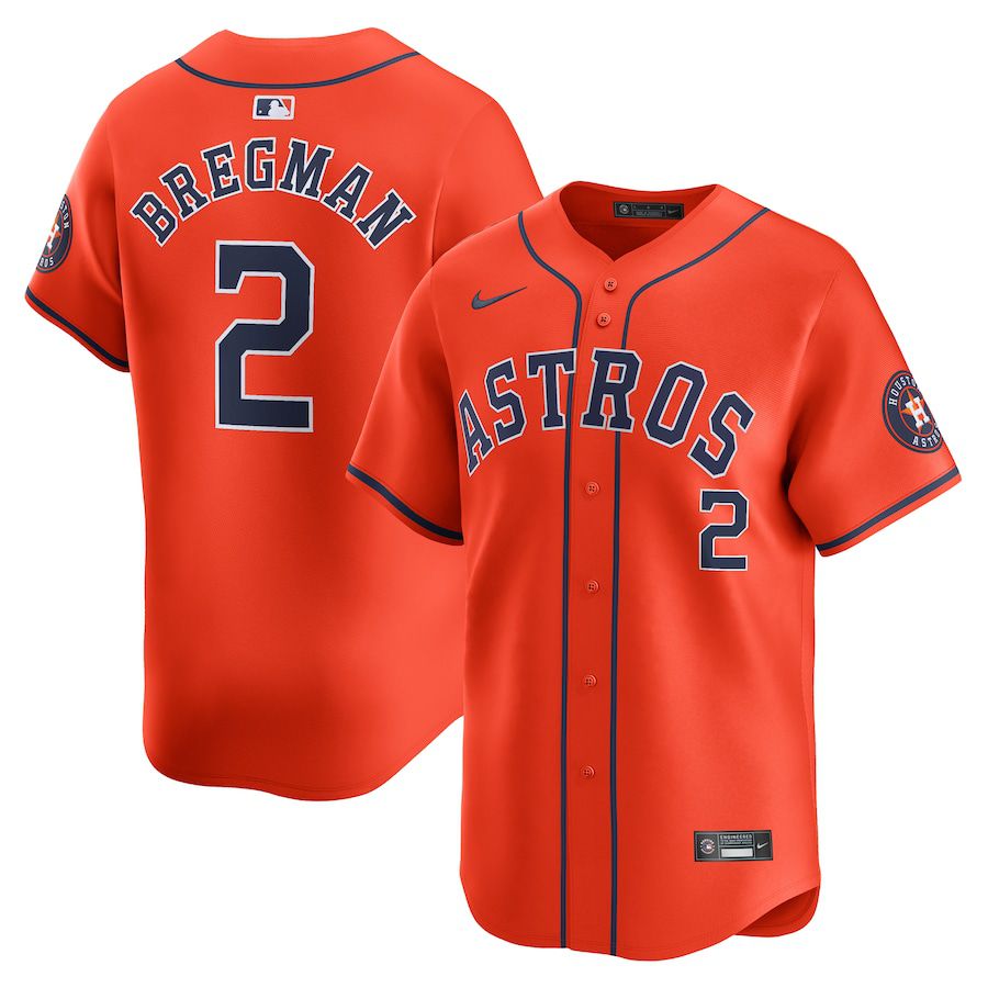 Men Houston Astros #2 Alex Bregman Nike Orange Alternate Limited Player MLB Jersey->houston astros->MLB Jersey